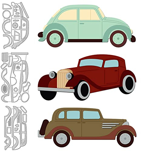 GLOBLELAND Retro Auto Stanzformen für die Herstellung von Kartendekoration Stanzformen Schablonen für Scrapbooking Fotoalbum