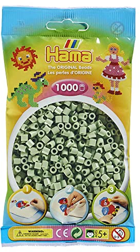 Hama Perlen Beutel | ca.1000 Midi Sicherungsperlen | Mosaik Deko Kunst & Basteln für kreative Kinder ab 5 Jahren | Eukalyptus