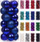 Treer 24 Stück Weihnachtskugeln Kunststoff Christbaumkugeln Set, Bruchsicher Mehrweg Christbaumschmuck zum Aufhängen, Matt Glänzend Glitzernd Weihnachtsbaum Kugeln Weihnachtsdeko (3cm,Navy blau)