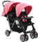 ZHOUMIN Geschwisterwagen, Geschwisterbabywagen, babywagen, Geschwisterwagen, babywagen Zwillinge, Doppelbabywagen, Zwillingsbuggy, Rosa und Schwarz Stahl