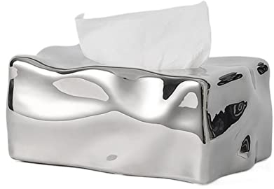 Keramik Tissue Box Wohnzimmer Ornament Zuhause Esstisch Serviettenbox Papierschublade (Color : A, Size : 20 * 15 * 9cm)
