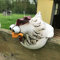 YiGengGo Zaunhocker Keramik Huhn Gartendeko Hühner Deko Garten Statuen Outdoor-Dekoration Ornament Gartenstatue Dekorative Gartenfigur Henne Gartenstecker Hinterhof Dekorationen für (A, One Size)
