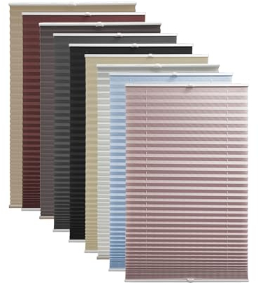 Deco4Me Plissee ohne Bohren (90 x 220 cm, Rose Crash) - Blickdicht, lichtdurchlässig, Keine Verdunkelung - Jalousien zum Klemmen - Faltrollos für Fenster