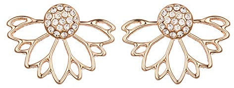 fdsmall Ohrringe für Frauen 14K Gold/Silber Lotus-Blume Ohrringe Set Cubic Zirkonia Unisex Ohrstecker Set Kleine Knorpel Huggie Ohrringe Piercing Ohrringe Schmuck für Frauen Mädchen