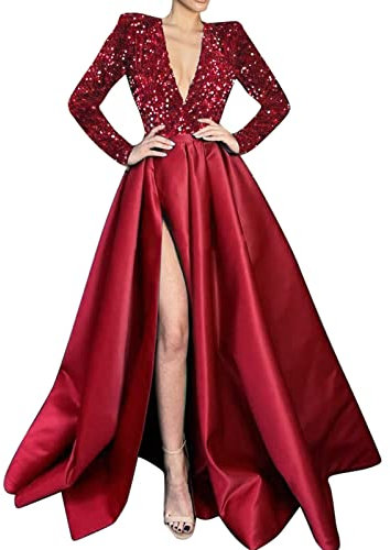 Abito Sera Damigella d'Onore Eleganti Vestito da Sera Ruffled Cocktail Party Lunghi Bella Banchetto Spalline Vintage da Sera Autunnale Abito Donna Eleganti Festa