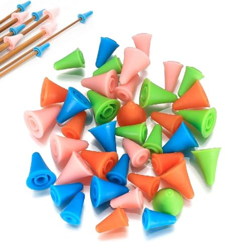 Stricknadeln Punktschutz,Maschenstopper für Stricknadeln,20 Stück Klein + 20 Stück Groß Pullover Nadelkapp,Stricknadeln Punkt Protektoren,Nadelspitzen Stopper zum Stricken Für Strickwerkzeuge Craft