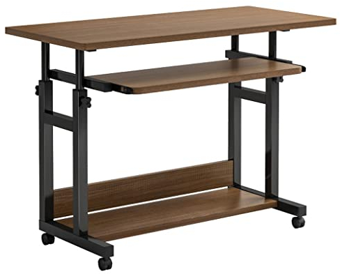 Escritorio para computadora Escritorio con Ruedas Elevadoras Ajustables y Bandejas extraíbles y divisores de Almacenamiento Estación de Trabajo Mesa de Estudio con mesita de Noche extraíble