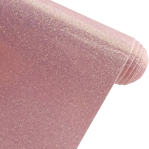 XHT Glänzende Holographischer Spiegel, Glatt Kunstleder-Rolle,TPU Vinyl, 30 x 135 cm, Glitzer, Kunstleder, für Schleifen, Ohrringe, DIY-Nähprojekte. (Rosa)