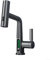 Rubinetto intelligente da cucina, con display digitale intelligente, estraibile, per lavabo, temperatura e temperatura (grigio)