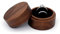 CLKE Ringbox Holz, Ringbox Hochzeit, Rund Ringschatulle, Ringschachtel mit Zwei Schwarz Samt Kartensteckplätze, 5x5x3.5cm, Ring Box für Vorschlag, Verlobung,Hochzeit, Tägliche Lagerung