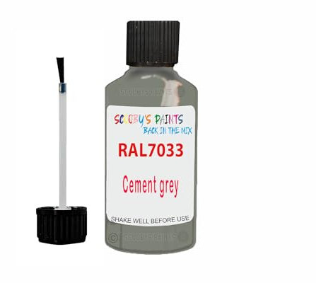 SCOOBYS PAINTS BACK IN THE MIX Anti Rust Direct to Metal Paint Protection prevents Corrosion indoor & Outdoor gloss Finish (30ML Tester Bottle, RAL7033 Cement grey)