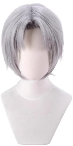 VORAGA Anime Cosplay Perücke Dante Silbergrau Kurz Halloween Kostüm Cosplay Perücke, Für Party Karneval Weihnachten
