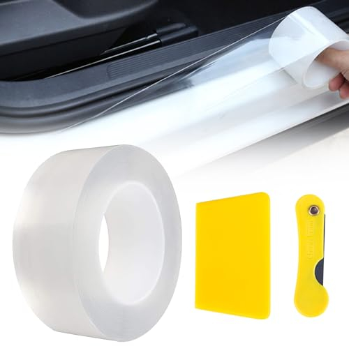 Pellicole Protettive per Vernici Auto,5cm X 10m Pellicola Adhesiva per Auto,Protettiva per Vernice Trasparente,Nastro Adesivo per Protezione,Pellicola Protezione Autoadesiva per Bordi Porta Adesivi