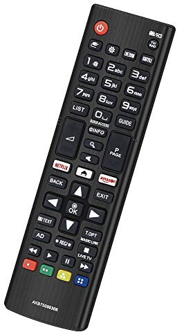 UNOCAR AKB75095308 Télécommande intelligente pour téléviseurs LG Smart TV 4K UHD Ultra HD, LG Full HD 1080p HDR 3D HDTV LCD LED et télécommande intelligente LG avec boutons Netflix Amazon