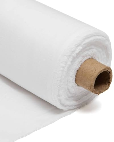 Muslin Cotton Cheesecloth – 51 Inches 55GSM, 130cm Wide - Cotton Cloth for Straining, Sewing, Embroidery, Baby Items, Cooking (White, 1 Metre)