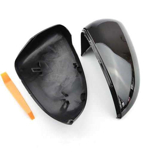 Außenspiegel Spiegelkappen Für Golf 7 MK7 7,5 Real Carbon Fiber Spiegel Abdeckung Rückspiegel Kappe Gehäuse Auto Spiegelgehäuse (Farbe : Bright Black)