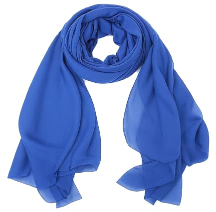 lifwimner Chiffon Schal Damen, Sommer Festliche Schal für Abendkleid, Stola Hijab 175x70 cm Leichte Schals und Tücher Chiffontücher für Braut Sommer Hochzeits (RoyalBlau, 175x70 cm)