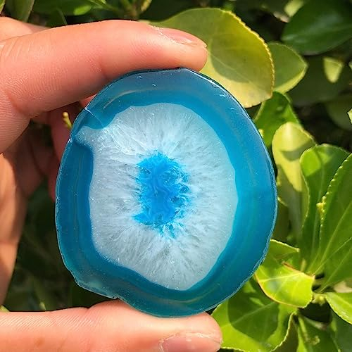 1 Stück Achat-Quarz-Kristall-Chip-Untersetzer, Heimdekoration, Untersetzer for Selbermachen, Blau Haus Dekoration