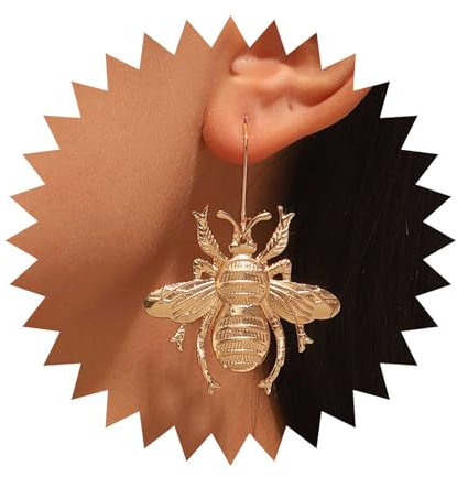 Dervivea Punk Hummel Ohrringe Gold Biene Ohrringe Honig Biene Tropfen Ohrringe Metall Hummel Ohrringe Biene Einfädler Ohrringe Schmuck Für Frauen Und Mädchen