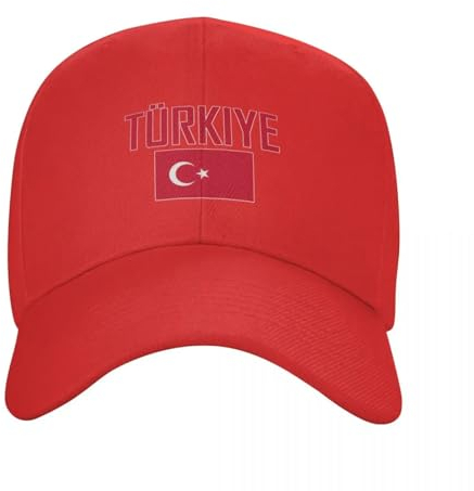 Persönlichkeit Baseballkappe Mit Türkischer Nationalflagge – Türkei-Land Mit Flagge, Hip-Hop-Neuheit, Patriotischer Hut, Unisex, Sommer, Verstellbar, Outdoor, Uv-Schutz, Rot, Einheitsgröße