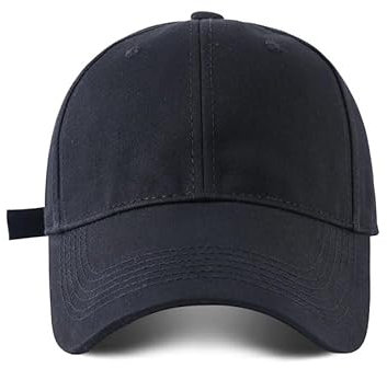 COTIDI Herren-Mütze, 100 % Baumwolle, Baseballkappe, verstellbar, Schwarz , One size