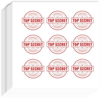 AHANDMAKER 180 Stück Selbstklebende Top Secret Aufkleber. 0.82x0.94 Zoll Top Secret Stempel Stoßstange Vertrauliche Aufkleber Aufkleber Für Planer Kalender Scrapbook Basteln Dekor Umschlag Tasche