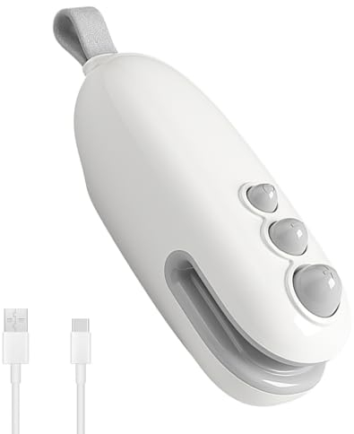KBIBCK Mini Folienschweißgerät, 2 in 1 Bag Sealer, Versiegelungsmaschine, Beutelverschließer usb, Chipsbeutelschweißgerät mit Cutter für Lebensmittellagerung, Plastiktüten, Beutel Spänesäcke(Weiß)