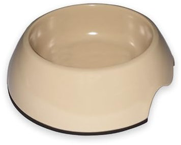 Ancol Pet Feeding Bowl in Oatmeal with Non Slip Base - Melamine Dishwasher Safe Dog Puppy Cat Food Tin - 175ml