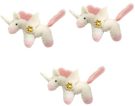 IMIKEYA 3st Christbaumschmuck Kleiner Anhänger Plüsch-Einhorn-Dekoration Weihnachten Weihnachten-Filz-Einhorn-Ornamente Weihnachtsdekorationen Filzornamente Einhorn-anhänger Weiß