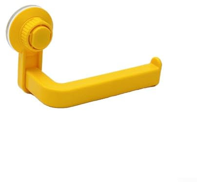 Feegow Kitchen Roll Holder Under Cabinet, No-Drilling/Suction Cup Paper Towel Rack for Bathroom & Kitchen (Yellow, ABS Material)