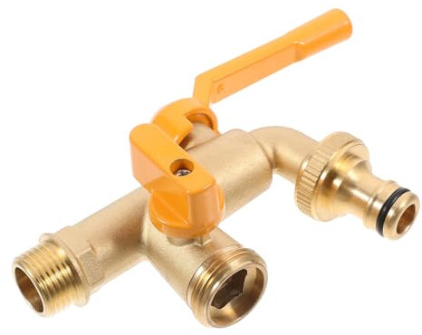 SUPVOX Robinet de Jardin à 2 Sorties 3/4 Pouces pour Évier de Cuisine Robinet Double Extérieur Facile à Installer Convivial