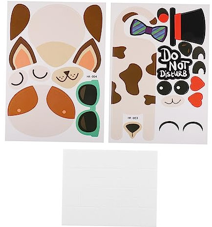 ANDRESLAD 2pcs Boys and Girls DIY Animal Door Tags Cartoon Door Signs for Children Handmade Decorative Knobs Suitable for Bedroom and Nursery