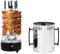 czyuRachel Barbacoa eléctrica de acero inoxidable vertical, 1000 W, para el hogar, parrilla redonda, con 5 brochetas, asas y bandeja de goteo de aceite, color negro y plateado