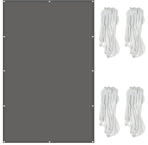 Pali per vela ombreggiante, 2 x 6 m, blocco UV, in tessuto per esterni, patio, sabbia e grigio scuro, permeabile all'aria 22622