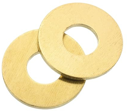 sourcing map M8 Flat Washer, 10 Pcs Brass Ring Flat Washers 20mm OD 1.5mm Thick Metal Sealing Gasket Ring for Screws Bolts Nuts