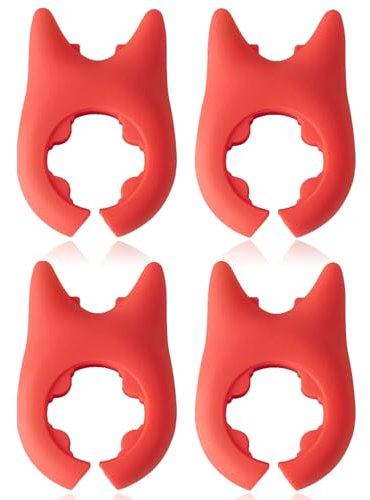 QZKJQDD 4Pcs Spoon Holder for Pot, Little Devil Silicone Spoon Pot Pan Holder, Spoon Rest for Cooking,Resistance Kitchen Utensil Rest Mini Stove Top Spatula Holder Cute Cooking Gadgets