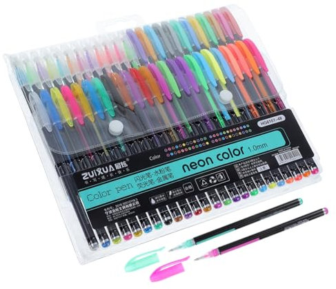 Holibanna 48-teiliges Gelstift-set Mit Glitzernden Neon- Und Milchigen Neon-spitzen Malmarker Für Kunstprojekte Von Erwachsenen Jungen Und Mädchen