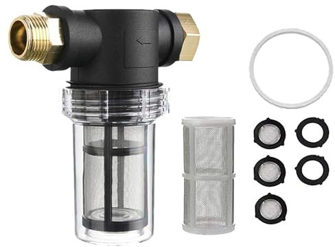 Gartenschlauch Filter,Vorfilter für Gartenpumpen und Hauswasserwerke 3/4 Pipeline Filter Down-Sediment-Wasserfilter Wasserpumpenfilter Schlauch-Inline-Filter für Gartenbewässerung Gartenteich (A)