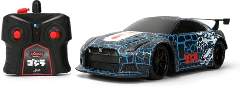 Jada Toys Godzilla RC Auto Nissan GT-R R35 2009 (28 cm) - ferngesteuertes Spielzeugauto für Fans und Kinder ab 6 Jahre, max. 9 km/h, Turbo-Funktion, inkl. Fernbedienung