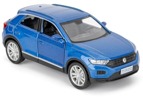 RMZ City Volkswagen T-ROC SUV Auto Modell, 1/36 Skala Casting Zink Legierung Spielzeug Auto für Kinder, Ziehen Sie zurück Fahrzeuge für Kleinkinder Kinder Jungen Mädchen Geschenk (Blau)