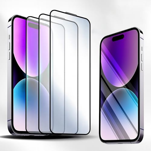 SHANN Protector de Pantalla para iPhone 16 PRO [Pack de 3] Cristal Templado con Borde Negro, Antihuellas y Antipolvo, Cobertura Completa