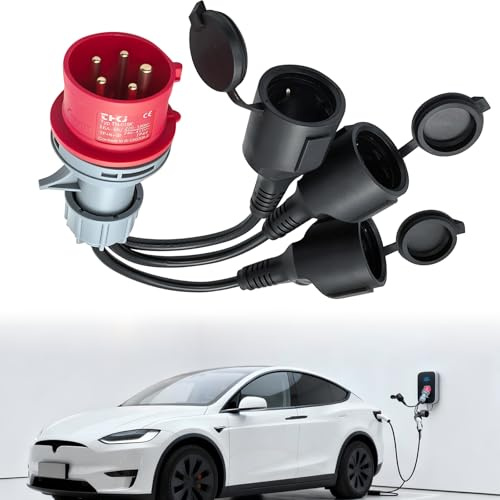 CEE-Adapter, Hochstrom-Splitter 400 V 16 A Stecker auf 3 x 230 V Kupplungs-Netzteil für Wohnmobil, Wohnwagen, Yacht, Industrie, Outdoor