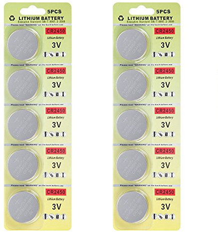 Batteria al litio Fortune CR2450 3V, batterie elettroniche a cellula a pulsante per giocattoli Calcolatrici Orologi led candele (10 pz)
