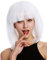 WIG ME UP - 0073-3-P60 Perücke Damenperücke Karneval schulterlang Longbob Bob glatt Pony weiß