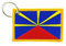 Akachafactory Porte cle cles Clef Brode Patch ecusson Badge Drapeau il de la Reunion