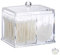 relaxdays Porta Cotton Fioc, in Acrilico, Grande Dispenser da Bagno per Dischetti di Cotone, Misura L, Trasparente, L
