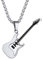 Suplight Musiker Kette für Männer Jungen Edelstahl Gitarre Bass Anhänger Halskette Hip Hop E-Gitarre mit 3mm 55cm Weizenkette Geschenk für Musikliebhaber Rocker Rapper