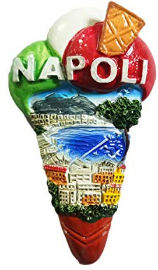 Neapel Italien 3D-Eiscreme-Kühlschrankmagnet, Kunstharz, Reise-Souvenirs, handgefertigt, Heim- und Küchendekoration, Neapel-Kühlschrankmagnet, Sammlung, Geschenk