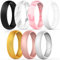FORTHEE Breathable Designed Silicone Wedding Ring for Women, 5.7mm Silicone Rubber Band, Wedding Ring Replacement, Comfortable Fit, Skin Safe