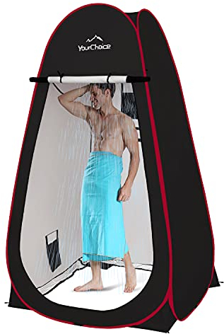 Your Choice Oversized 6.89FT Pop Up Privacy Tent - Camping Shower Changing Tent, Portable Bathroom Toilet Room - Color Black
